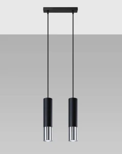 Lampa wisząca LOOPEZ 2 czarny/chrom