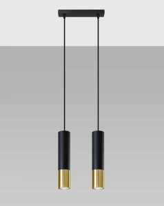 Lampa wisząca LOOPEZ 2 czarny/złoty