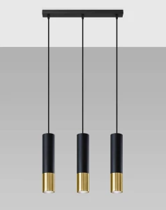 Lampa wisząca LOOPEZ 3L czarny/złoty