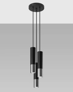 Lampa wisząca LOOPEZ 3P czarny/chrom