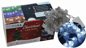 Łańcuch świąteczny 230V 30 LED 4,5M 8 trybów 6500K