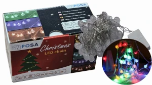 Łańcuch świąteczny 230V 30 LED 4,5M 8 trybów RGB